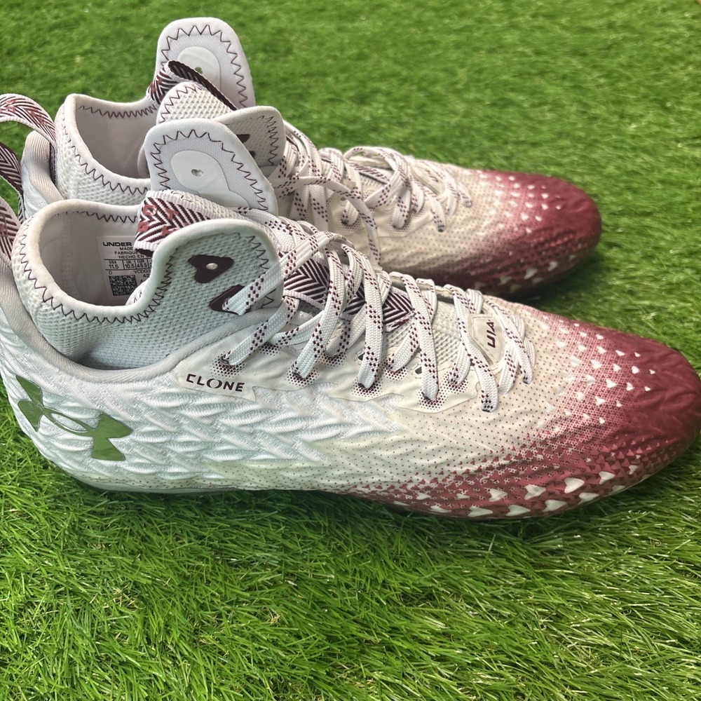Under Armour Men's 11.5 Spotlight‎ Clone 3.0 Football Cleats 3026334-107 WHT/RED - Picture 2 of 6